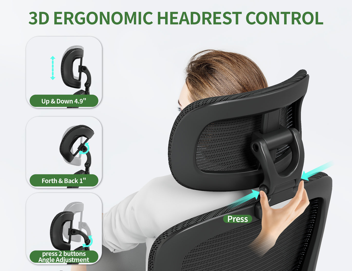 Ergonomic Office Chair: 400LBS Computer Desk Chair Comfy-Big and Tall Office Chair with Lumbar Support & Headrest-Gaming Chairs for Adults-Executive Office Rolling Chairs for Home Work