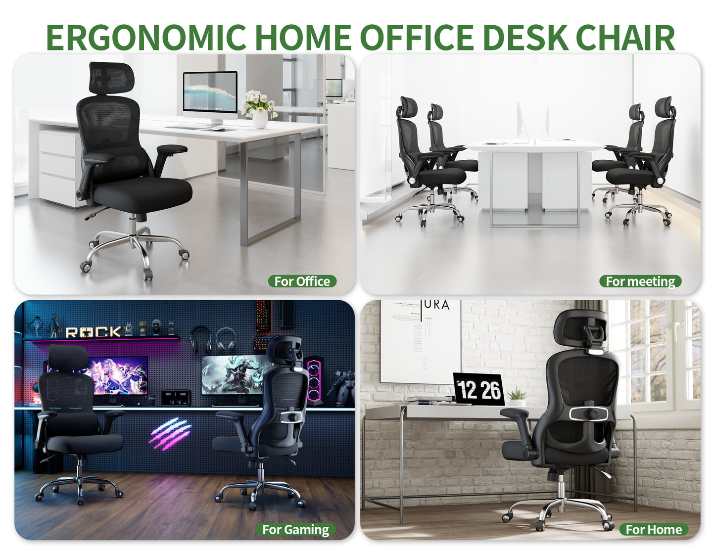 Ergonomic Office Chair: 400LBS Computer Desk Chair Comfy-Big and Tall Office Chair with Lumbar Support & Headrest-Gaming Chairs for Adults-Executive Office Rolling Chairs for Home Work
