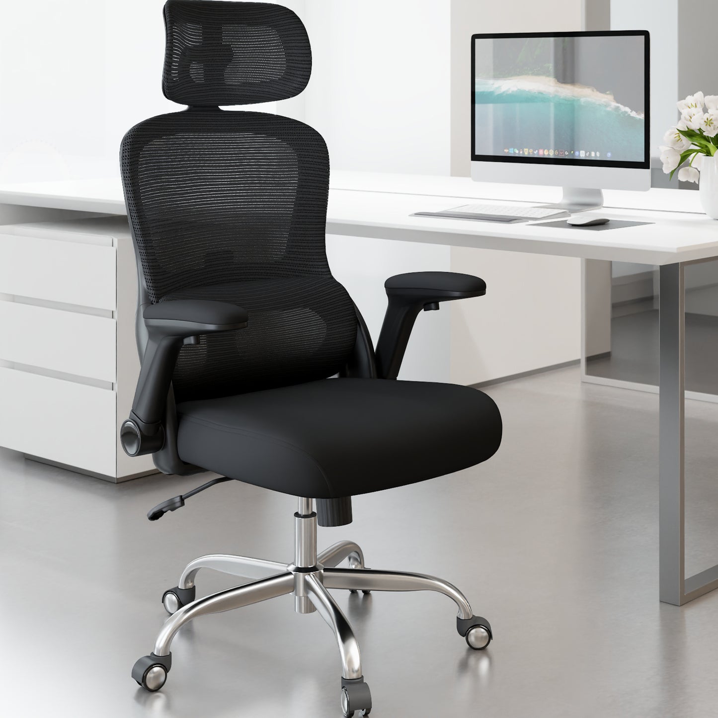 Ergonomic Office Chair: 400LBS Computer Desk Chair Comfy-Big and Tall Office Chair with Lumbar Support & Headrest-Gaming Chairs for Adults-Executive Office Rolling Chairs for Home Work