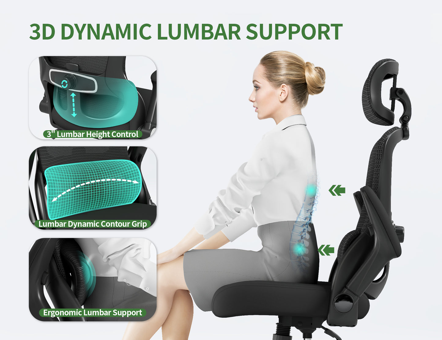 Ergonomic Office Chair: 400LBS Computer Desk Chair Comfy-Big and Tall Office Chair with Lumbar Support & Headrest-Gaming Chairs for Adults-Executive Office Rolling Chairs for Home Work