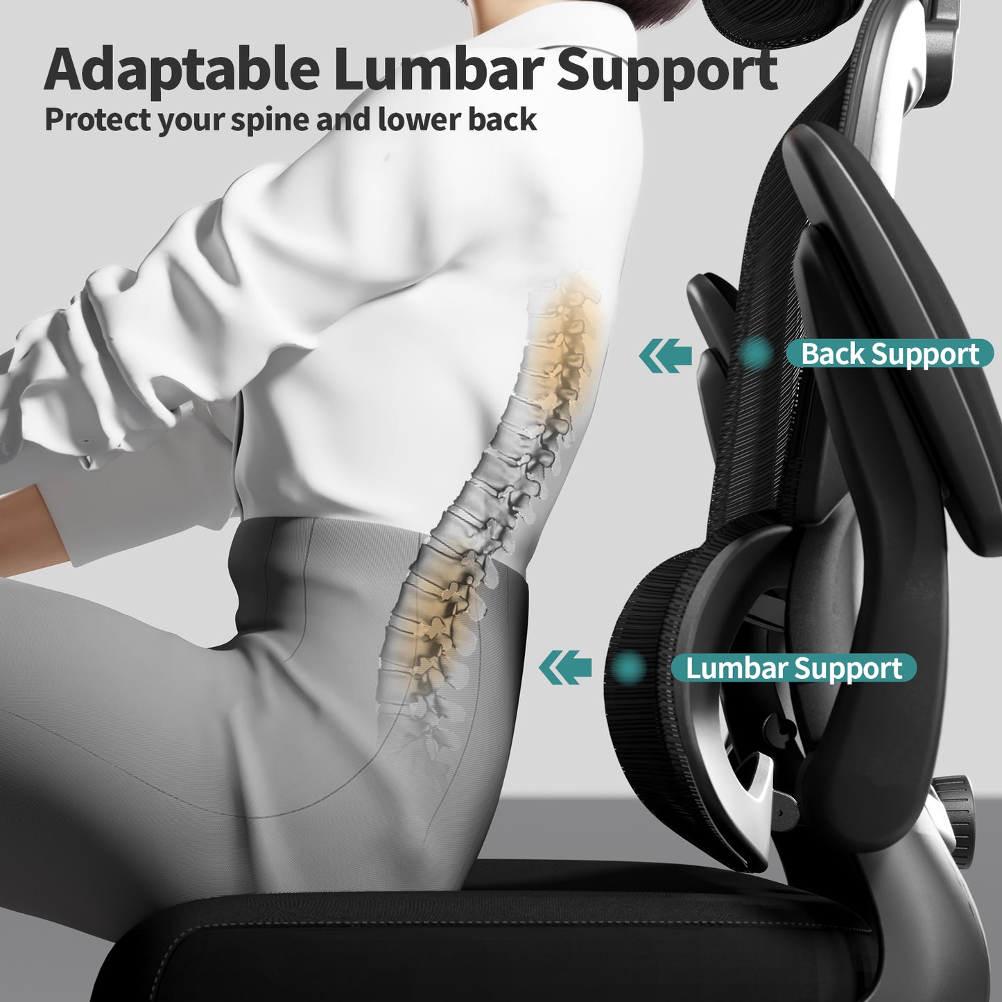 TRALT Office Chair Ergonomic Desk Chair, 330 LBS Home Mesh Office Desk Chairs with Wheels, Comfortable Gaming Chair, High Back Office Chair for Long Hours