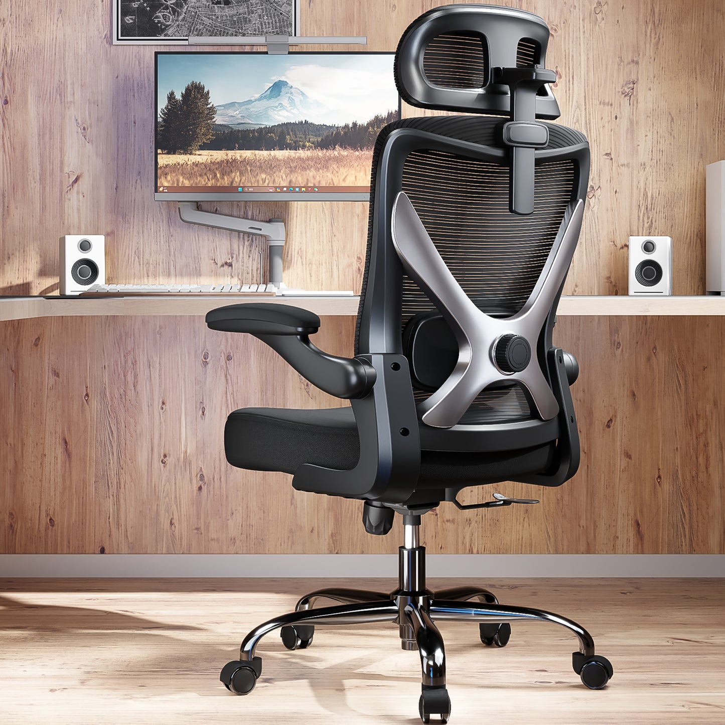 Ergonomic Office Chair - Mesh Desk Chair with Adjustable Lumbar Support High Back Computer Gaming Chairs - Big and Tall Office Chairs Adults, Comfortable for Long Hours