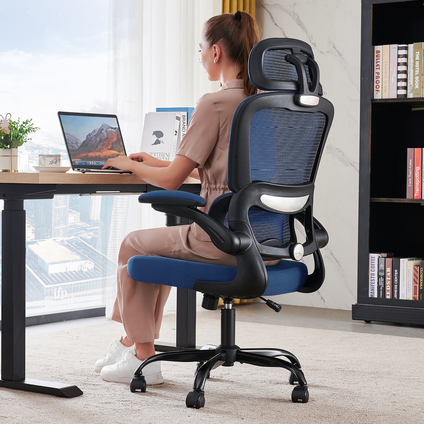 TRALT Office Chair Ergonomic Desk Chair, 330 LBS Home Mesh Office Desk Chairs with Wheels, Comfortable Gaming Chair, High Back Office Chair for Long Hours