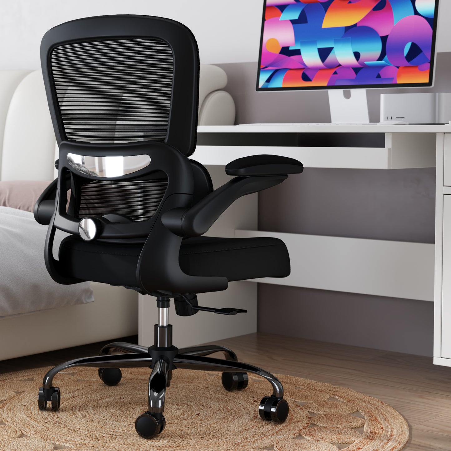 TRALT Office Chair - Ergonomic Desk Chair with Adjustable Lumbar Support, Mesh Computer Chair, Executive Chairs for Home Office Comfortable Lumbar Support