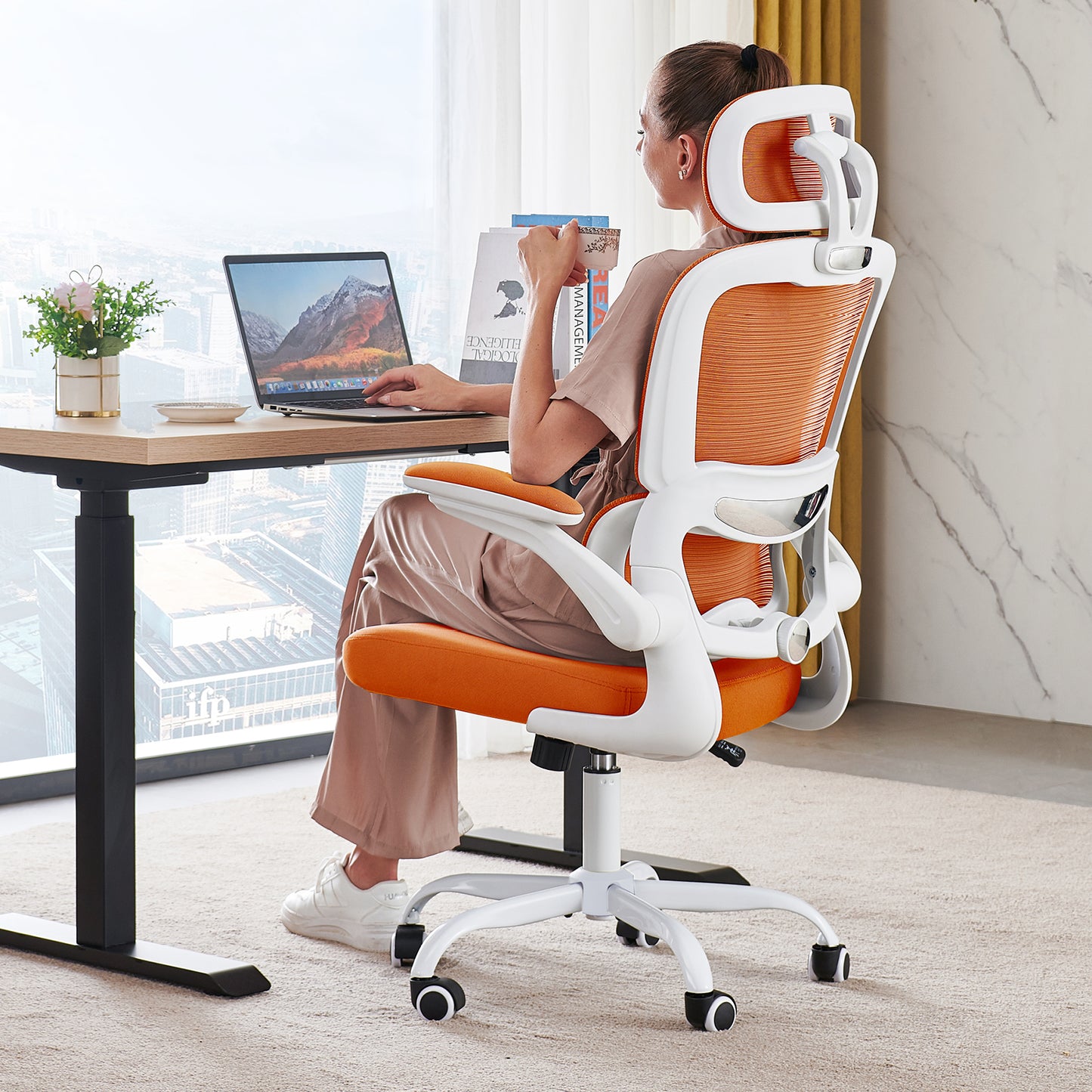 TRALT Office Chair Ergonomic Desk Chair, 330 LBS Home Mesh Office Desk Chairs with Wheels, Comfortable Gaming Chair, High Back Office Chair for Long Hours
