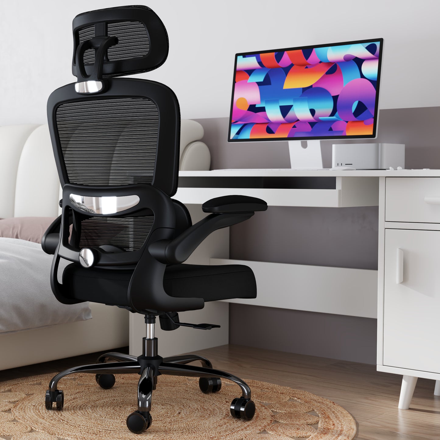 TRALT Office Chair Ergonomic Desk Chair, 330 LBS Home Mesh Office Desk Chairs with Wheels, Comfortable Gaming Chair, High Back Office Chair for Long Hours