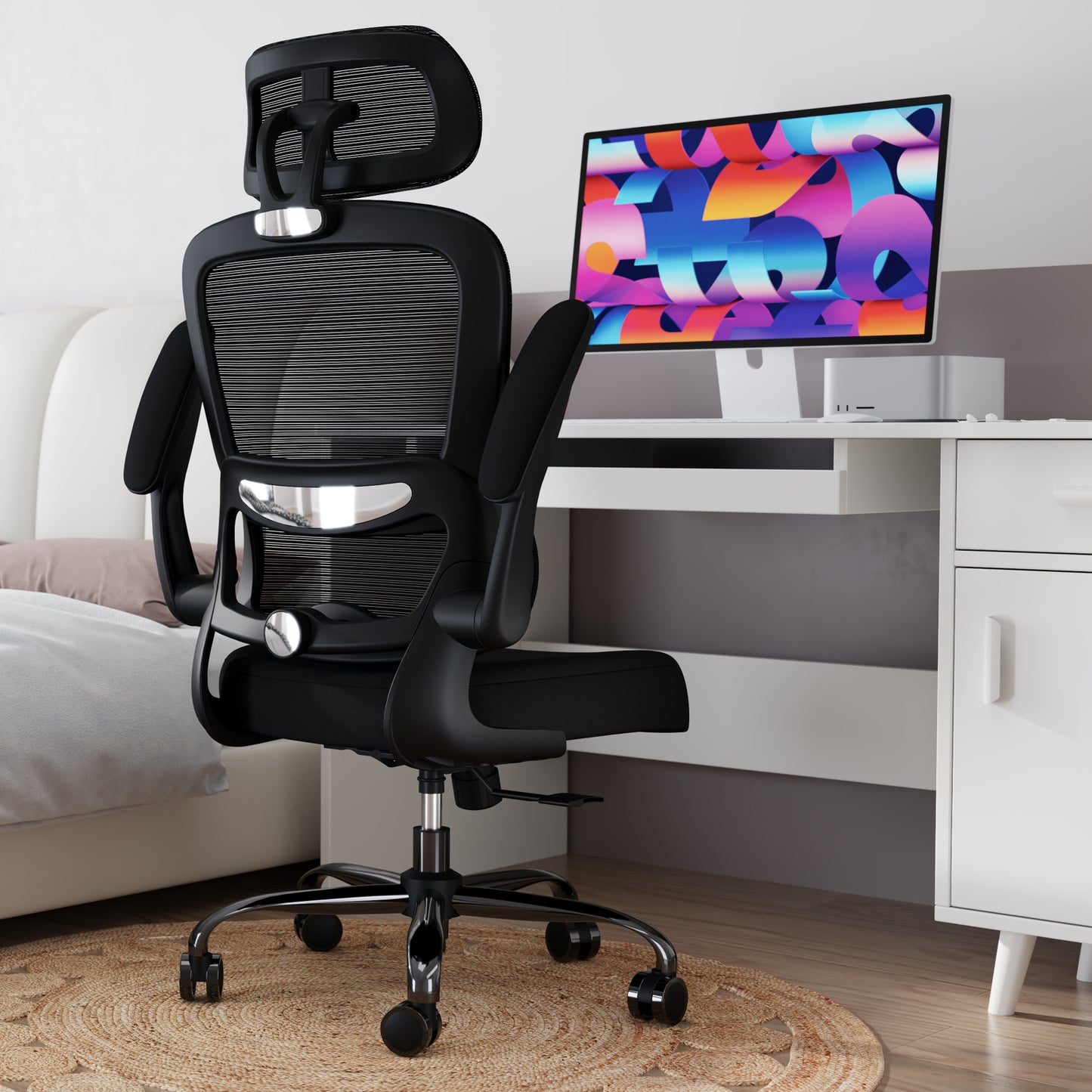 TRALT Office Chair Ergonomic Desk Chair, 330 LBS Home Mesh Office Desk Chairs with Wheels, Comfortable Gaming Chair, High Back Office Chair for Long Hours