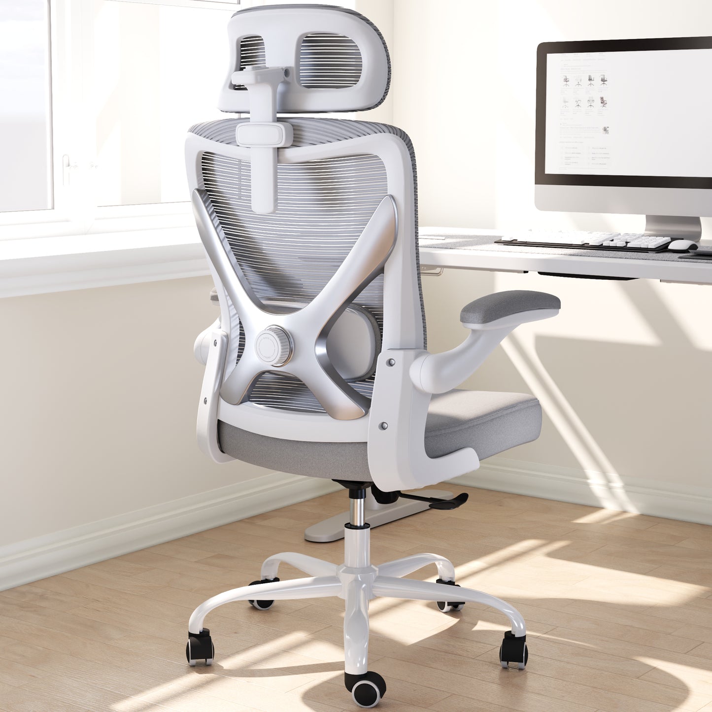 Ergonomic Office Chair - Mesh Desk Chair with Adjustable Lumbar Support High Back Computer Gaming Chairs - Big and Tall Office Chairs Adults, Comfortable for Long Hours