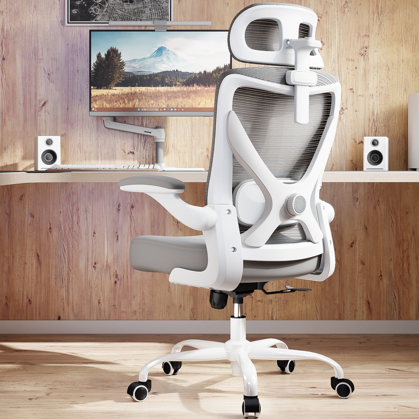 Ergonomic Office Chair - Mesh Desk Chair with Adjustable Lumbar Support High Back Computer Gaming Chairs - Big and Tall Office Chairs Adults, Comfortable for Long Hours