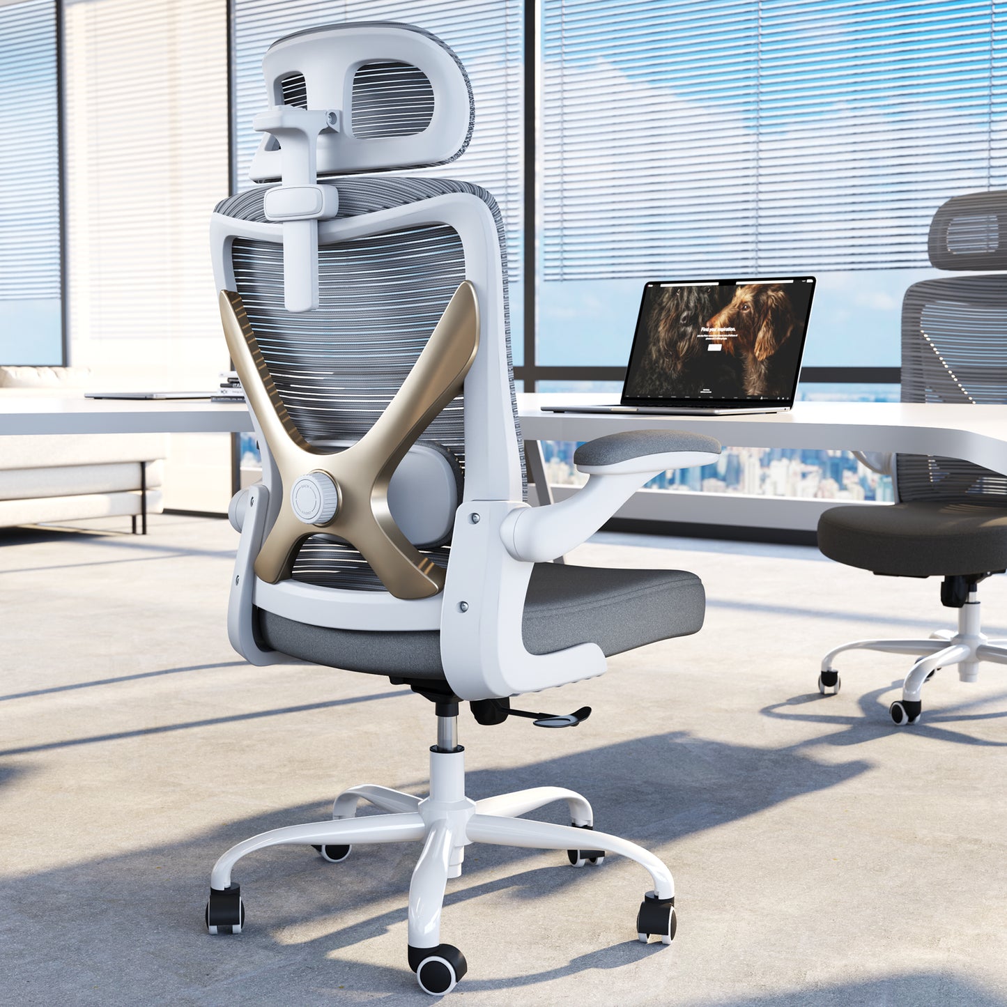 Ergonomic Office Chair - Mesh Desk Chair with Adjustable Lumbar Support High Back Computer Gaming Chairs - Big and Tall Office Chairs Adults, Comfortable for Long Hours