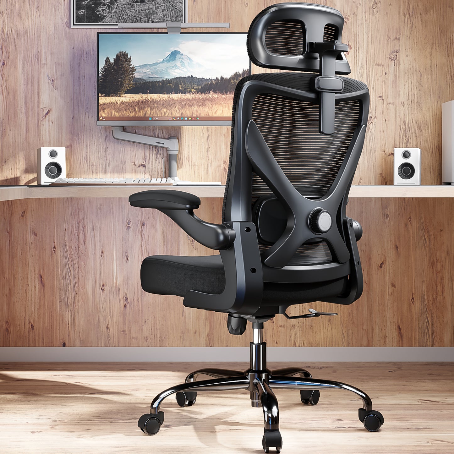Ergonomic Office Chair - Mesh Desk Chair with Adjustable Lumbar Support High Back Computer Gaming Chairs - Big and Tall Office Chairs Adults, Comfortable for Long Hours