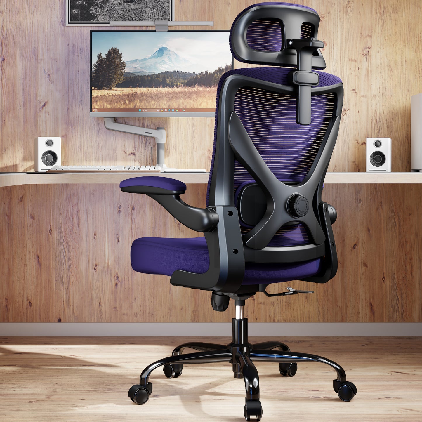 Ergonomic Office Chair - Mesh Desk Chair with Adjustable Lumbar Support High Back Computer Gaming Chairs - Big and Tall Office Chairs Adults, Comfortable for Long Hours