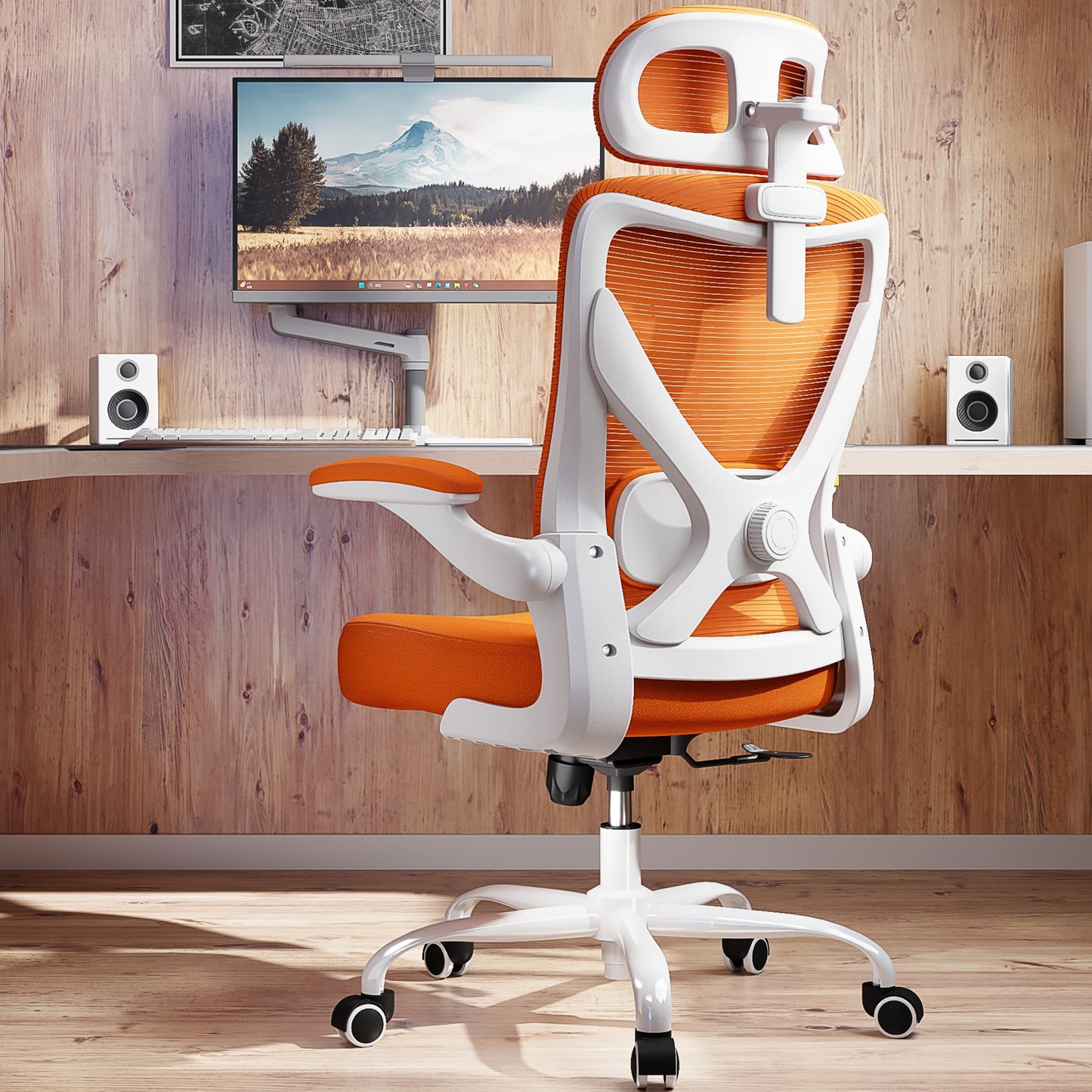 Ergonomic Office Chair - Mesh Desk Chair with Adjustable Lumbar Support High Back Computer Gaming Chairs - Big and Tall Office Chairs Adults, Comfortable for Long Hours