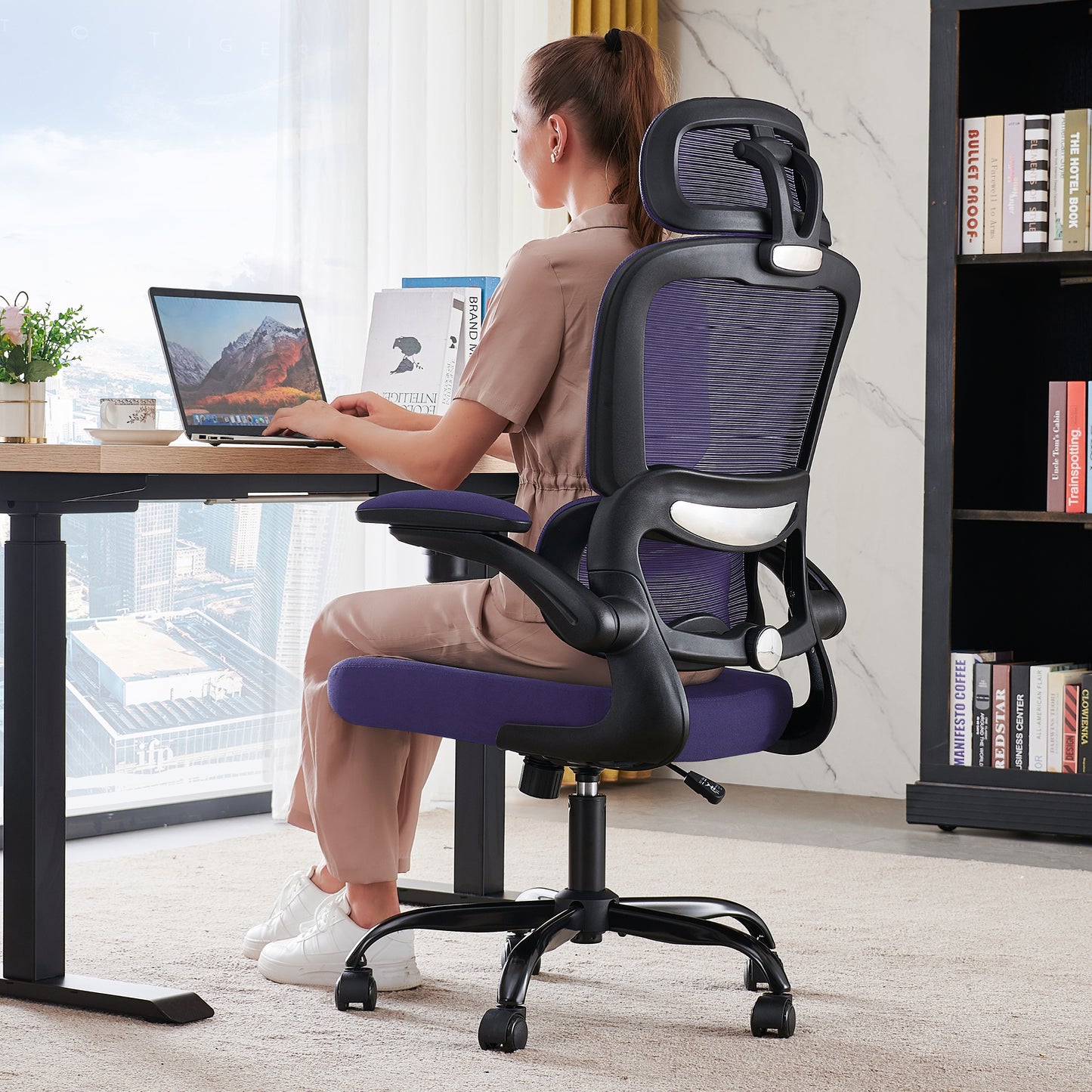 TRALT Office Chair Ergonomic Desk Chair, 330 LBS Home Mesh Office Desk Chairs with Wheels, Comfortable Gaming Chair, High Back Office Chair for Long Hours
