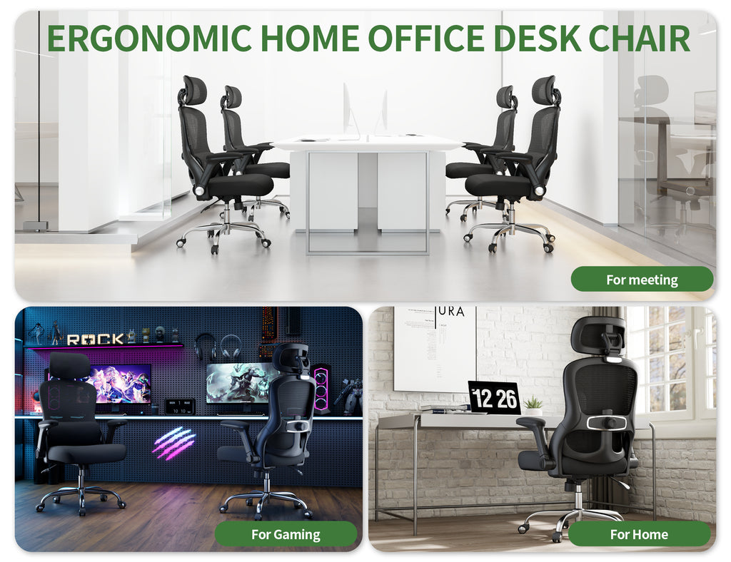 Ergonomic Office Chair: 400LBS Computer Desk Chair Comfy-Big and Tall Office Chair with Lumbar Support & Headrest-Gaming Chairs for Adults-Executive Office Rolling Chairs for Home Work