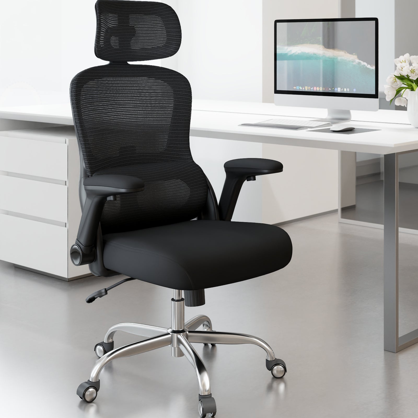 Ergonomic Office Chair: 400LBS Computer Desk Chair Comfy-Big and Tall Office Chair with Lumbar Support & Headrest-Gaming Chairs for Adults-Executive Office Rolling Chairs for Home Work