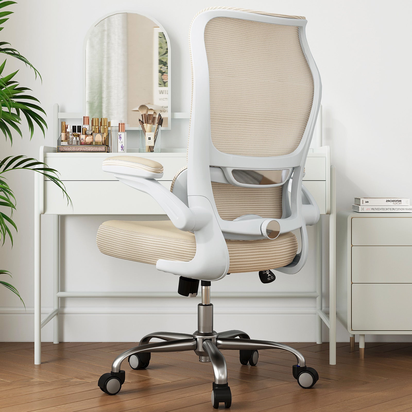 TRALT Ergonomic Office Chair - Desk Chair with Wave High Back Adjustable Lumbar Support Computer Chair - Gaming Chairs Mesh Backrest and PU Leather Seat for Home Reading Chairs to Adults(Black)