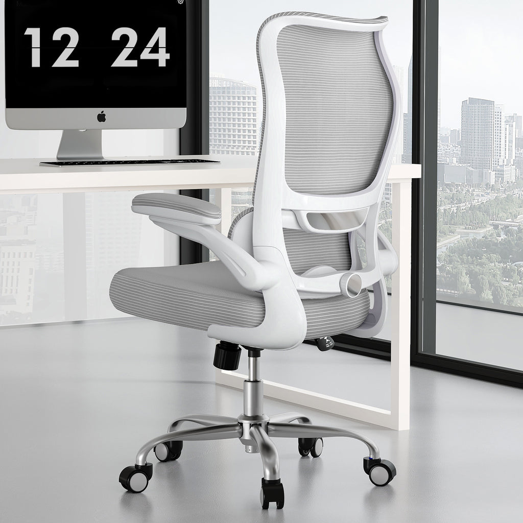 TRALT Ergonomic Office Chair - Desk Chair with Wave High Back Adjustable Lumbar Support Computer Chair - Gaming Chairs Mesh Backrest and PU Leather Seat for Home Reading Chairs to Adults(Black)