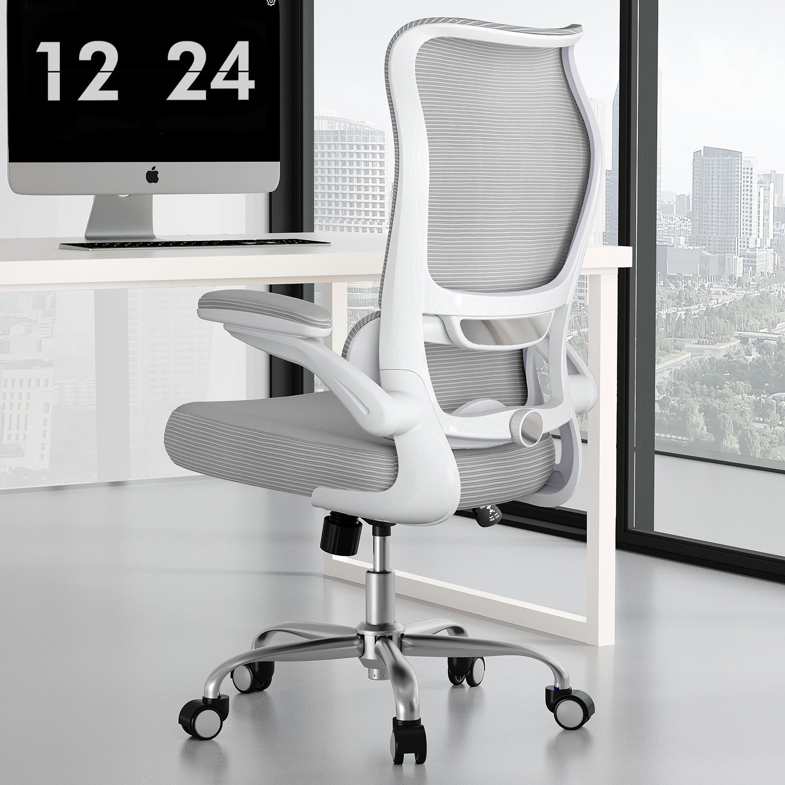 TRALT Ergonomic Office Chair - Desk Chair with Wave High Back Adjustable Lumbar Support Computer Chair - Gaming Chairs Mesh Backrest and PU Leather Seat for Home Reading Chairs to Adults(Black)