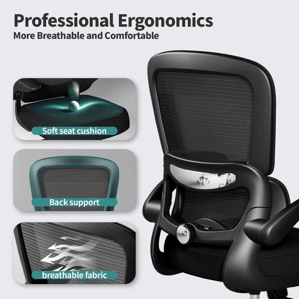 TRALT Office Chair - Ergonomic Desk Chair with Adjustable Lumbar Support, Mesh Computer Chair, Executive Chairs for Home Office Comfortable Lumbar Support