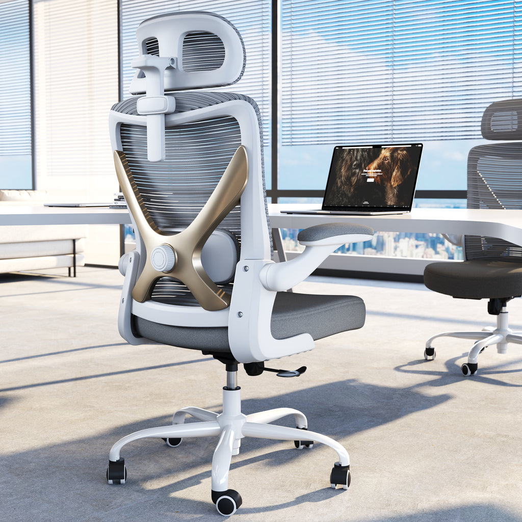 Ergonomic Office Chair - Mesh Desk Chair with Adjustable Lumbar Support High Back Computer Gaming Chairs - Big and Tall Office Chairs Adults, Comfortable for Long Hours