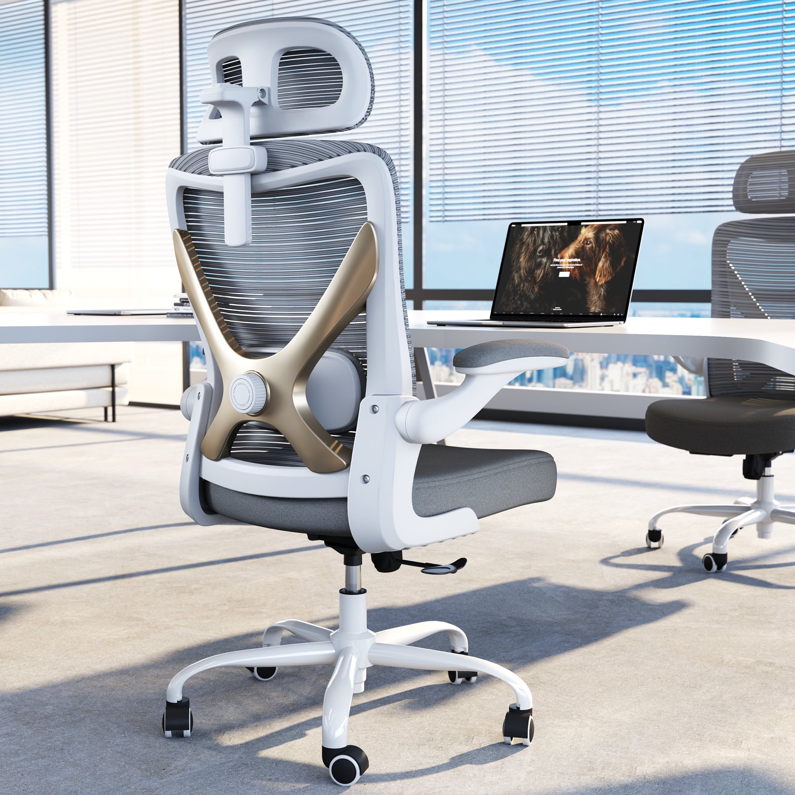 Ergonomic Office Chair - Mesh Desk Chair with Adjustable Lumbar Support High Back Computer Gaming Chairs - Big and Tall Office Chairs Adults, Comfortable for Long Hours