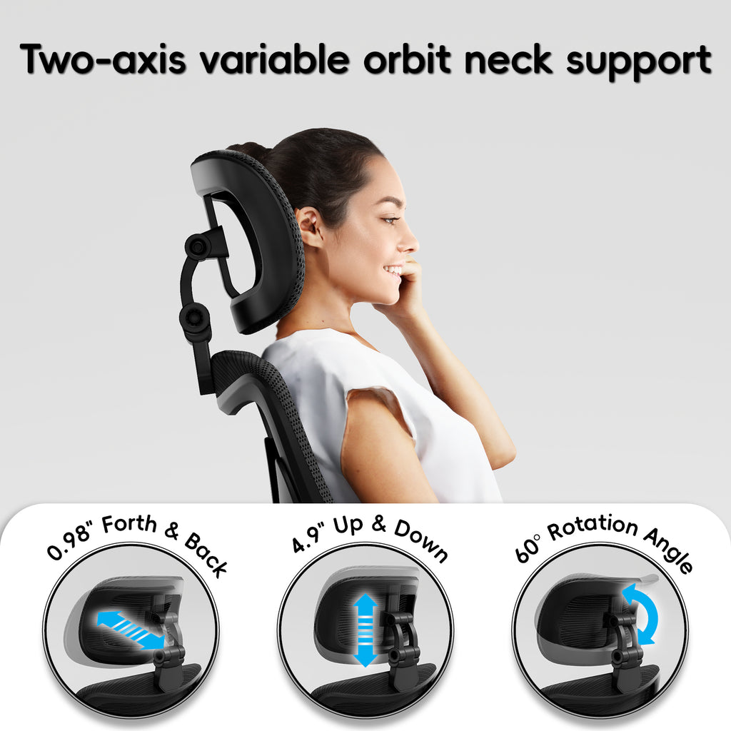Ergonomic Office Chair-Computer X-Shaped Chair Mesh PU Leather with Adjustable Lumbar Support-Executive Desk Chair High Back with Headrest Flip-Up Arms for Long Hours