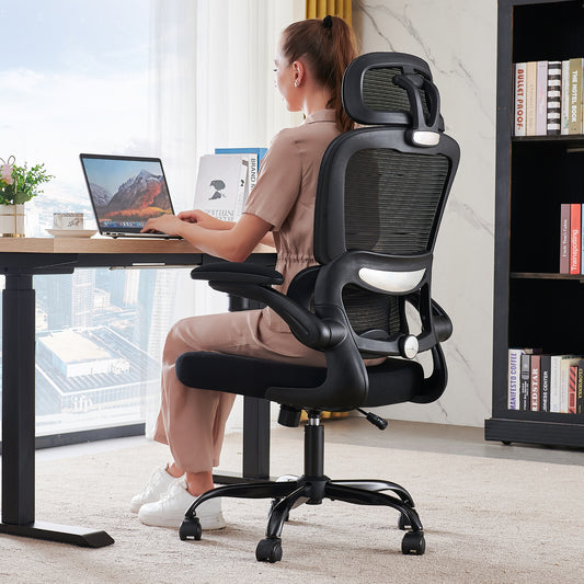 TRALT Office Chair Ergonomic Desk Chair, 330 LBS Home Mesh Office Desk Chairs with Wheels, Comfortable Gaming Chair, High Back Office Chair for Long Hours